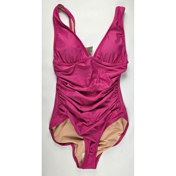 J.CREW Other - J. Crew Women's Size 4 Radiant Fuschia Ruched V Neck Swimsuit NWT